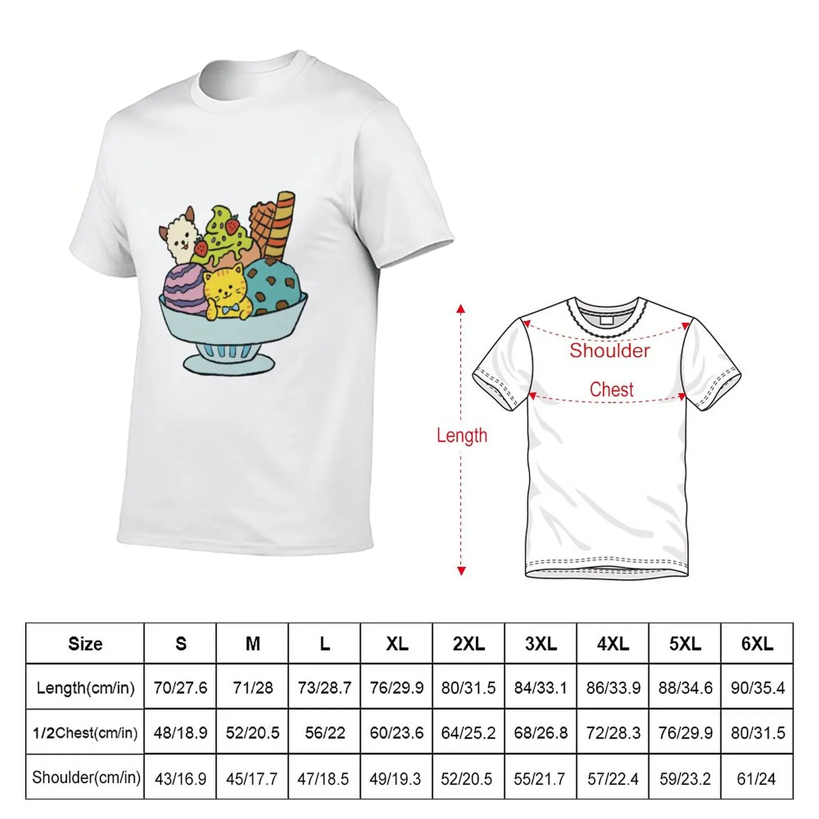 New Cat and Llama on an ice cream sundae T-Shirt T-shirt short Blouse sweat shirts new edition t shirt t shirts for men pack