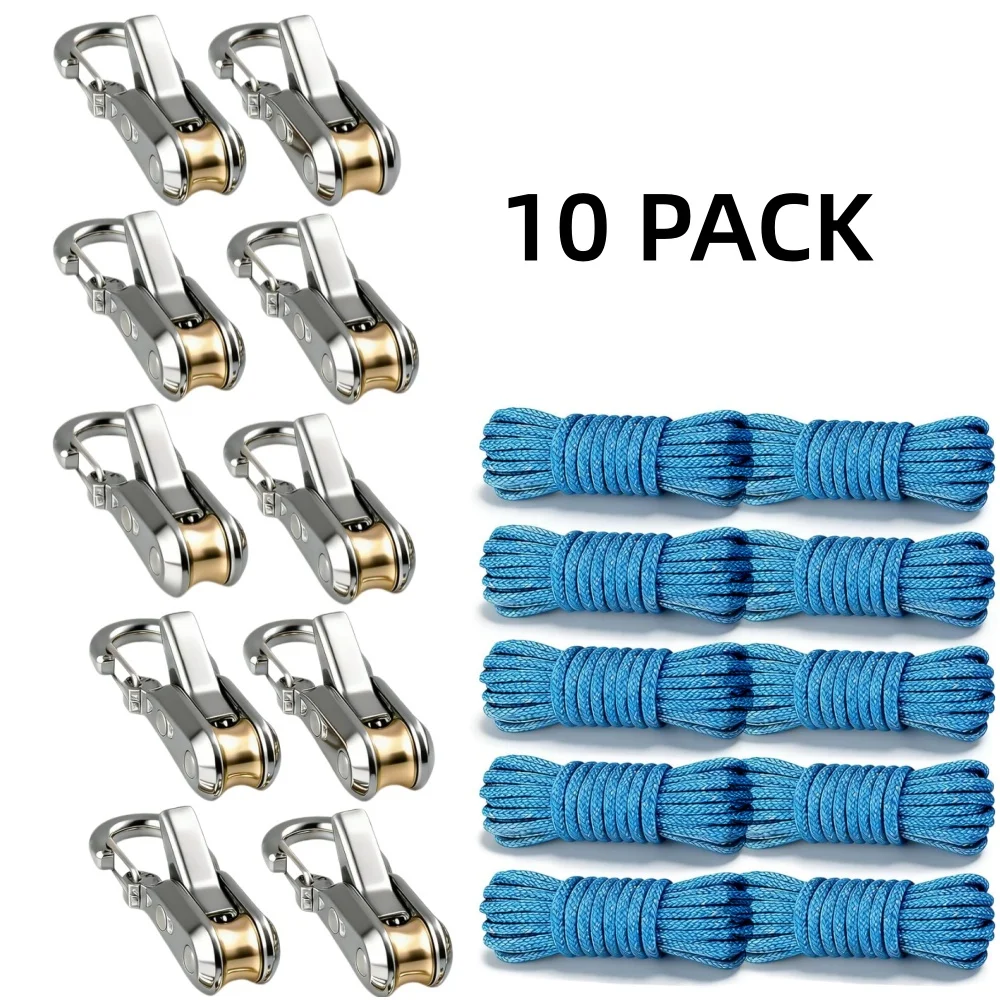 2-10er-Pack einziehbare Seile mit Rollenspanner – robuste Spannseile für Camping, Bootfahren, Heimaufbewahrung, Outdoor-Einsatz