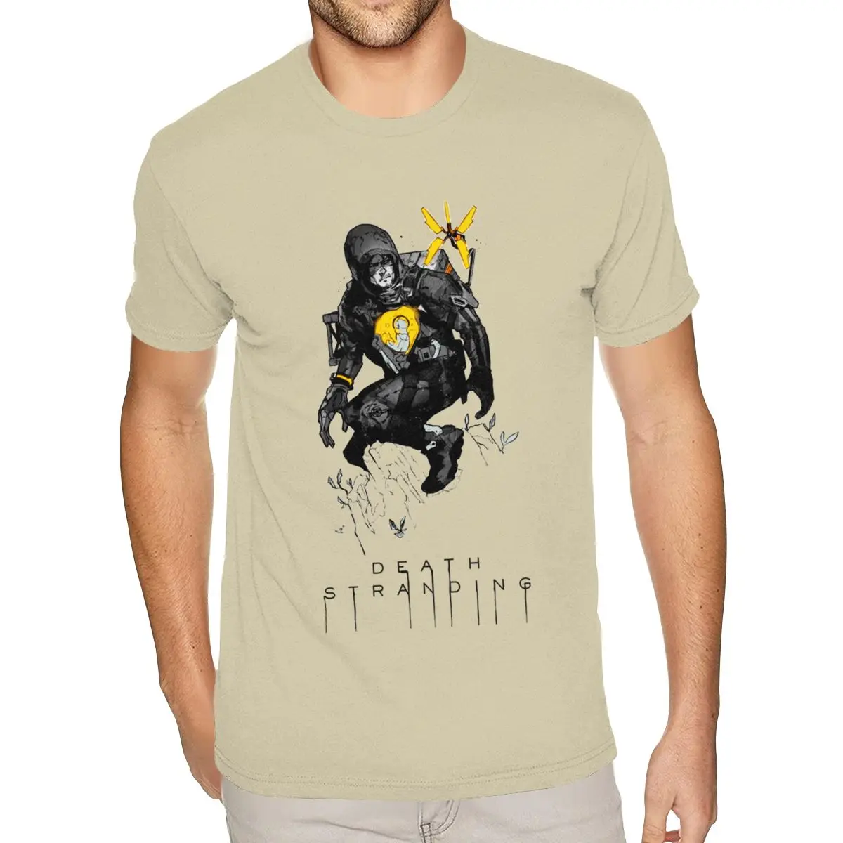 

Graphic Main Character Death Art Stranding Game For Fans T-Shirt Mens Personalized Short Sleeve Premium Tee Shirts