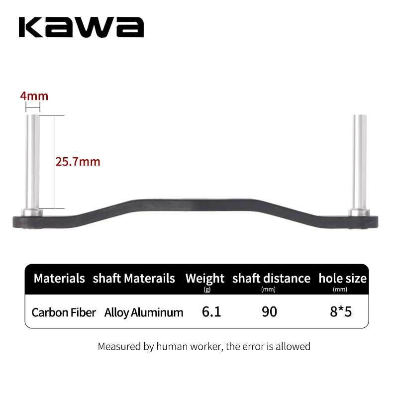 Kawa New 1pc Fshing Reel Handle Carbon Fiber Chamfer Design Length 100/95mm Hole Size 8*5/7*4mm Thickness 3mm Reel Accessory DIY
