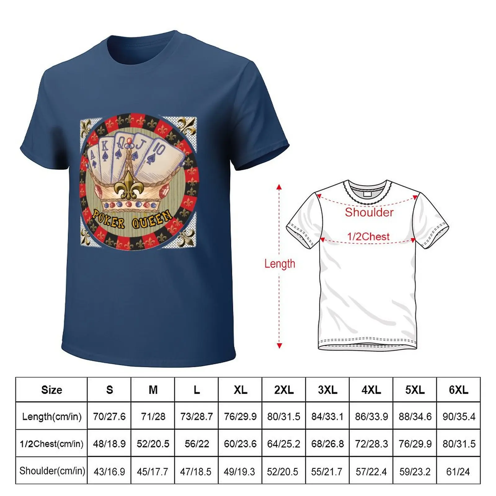 The Poker Queen T-shirt summer top quick-drying oversized t shirts for men