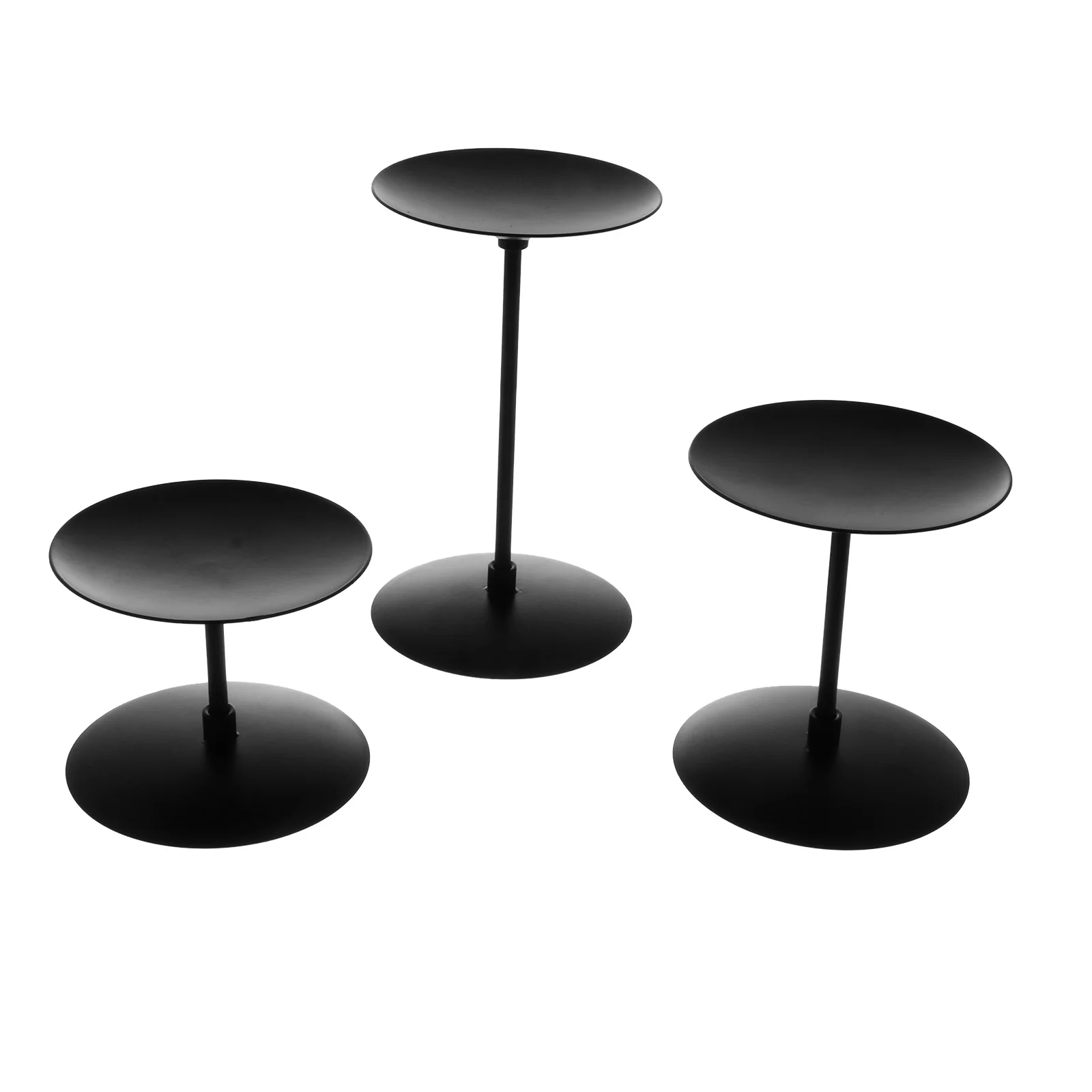3 قطعة تقف الحديد الأسود حامل نمط الرجعية للمنزل ديكور حفل زفاف سطح المكتب زخرفة الحديثة Tealight حامل