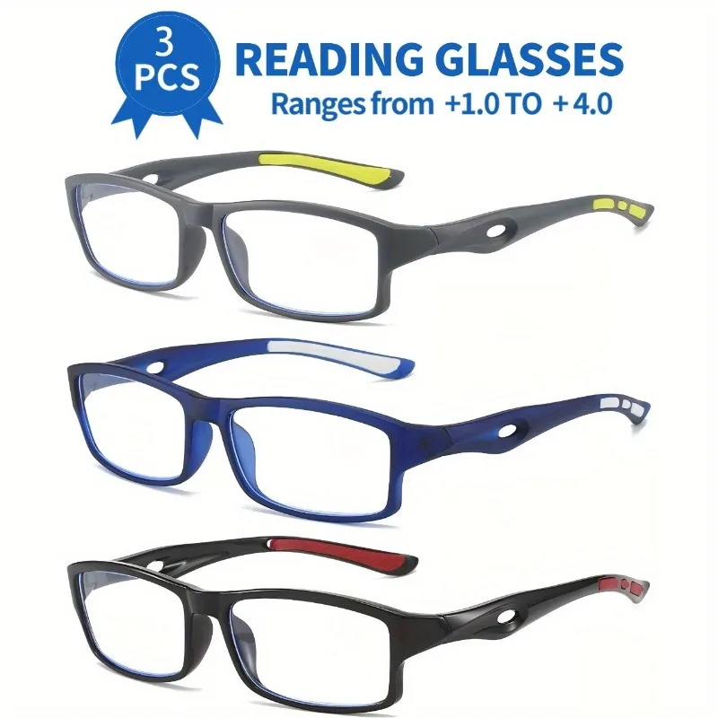 

3pcs Anti-Blue Light Glasses with Prescription Strength Computer TV Eyewear for Office Gaming Home Theater Men & Women