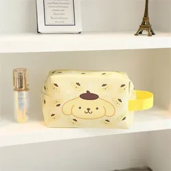 Sanrio PomPomPurin Hello Kitty Kuromi Cosmetic Bag Cartoon Kawaii Pencil Case Portable Girly Heart High Capacity Storage Bag