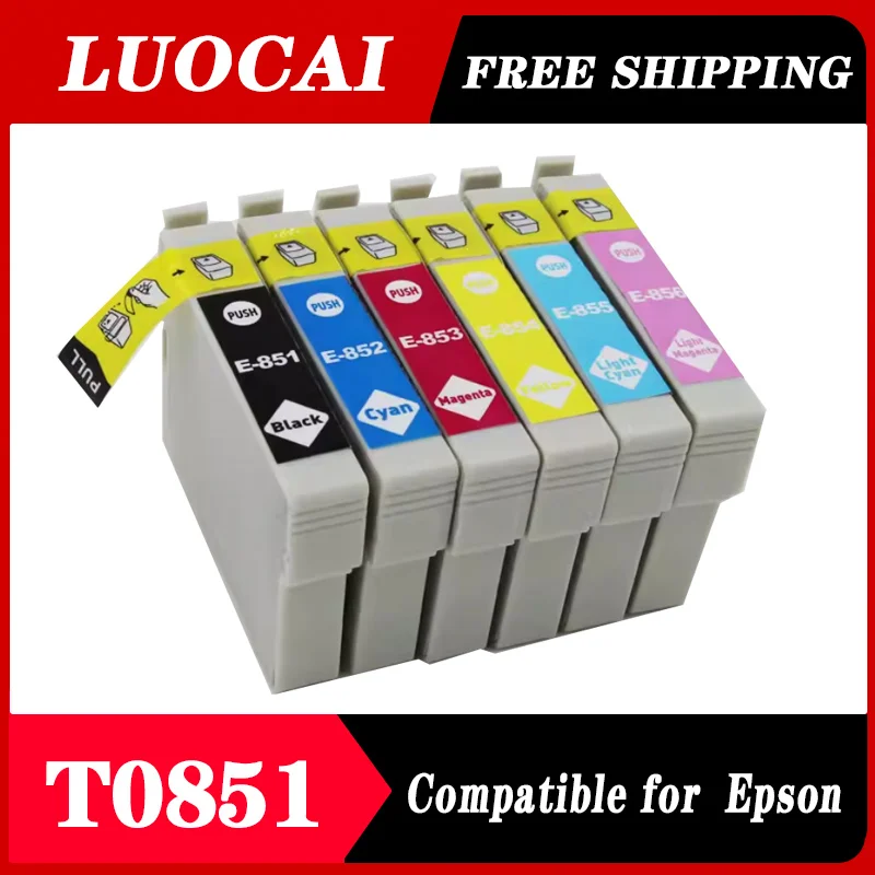 1set T0851 T0852 T0853 T0854 T0855 T0856 Ink Cartridges Compatible For Epson r330 1390 printer