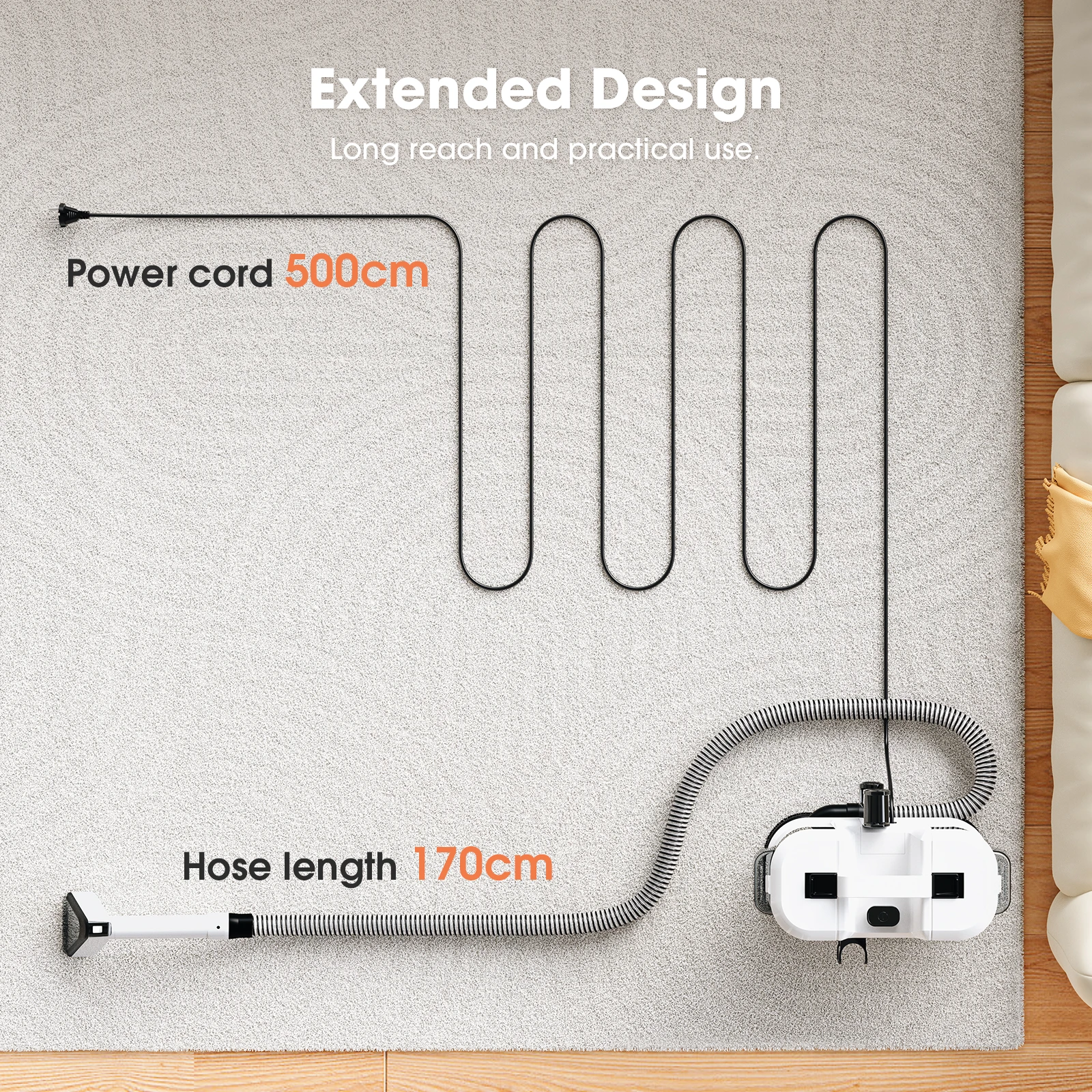 Lubluelu 2025 New 13500Pa Multi-Purpose Portable Carpet Cleaner Machine Toughest Stain Removal for Pet Hair Car Seat and Couch