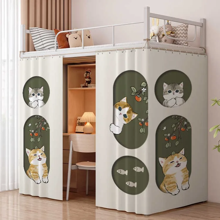 Blackout Bunk Bed Curtains - Breathable Privacy Panels for Loft/Canopy Beds, Dorm & Home (Dustproof & Light Blocking)