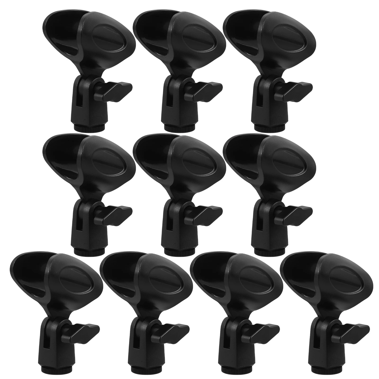 

10pcs Microphone Clip Holder Adjustable Spring Mic Clamp Universal Plastic Noise Reduction For Broadcasting Live Streaming Stage