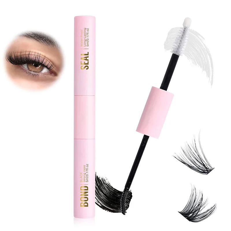 กาวติดขนตาแบบสองหัว สำหรับต่อขนตาแบบกลุ่ม กาวติดขนตาและเคลือบกันน้ำ ติดทนนาน สำหรับต่อขนตาด้วยตัวเอง สีดำ สีขาว LashGlu