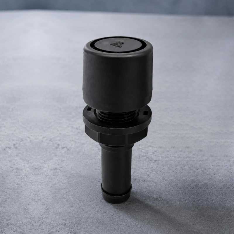 37JE ABS Marine Vent with Covered Upper Body, Threaded Section, and Ridged Tube Connection for Yacht Venting