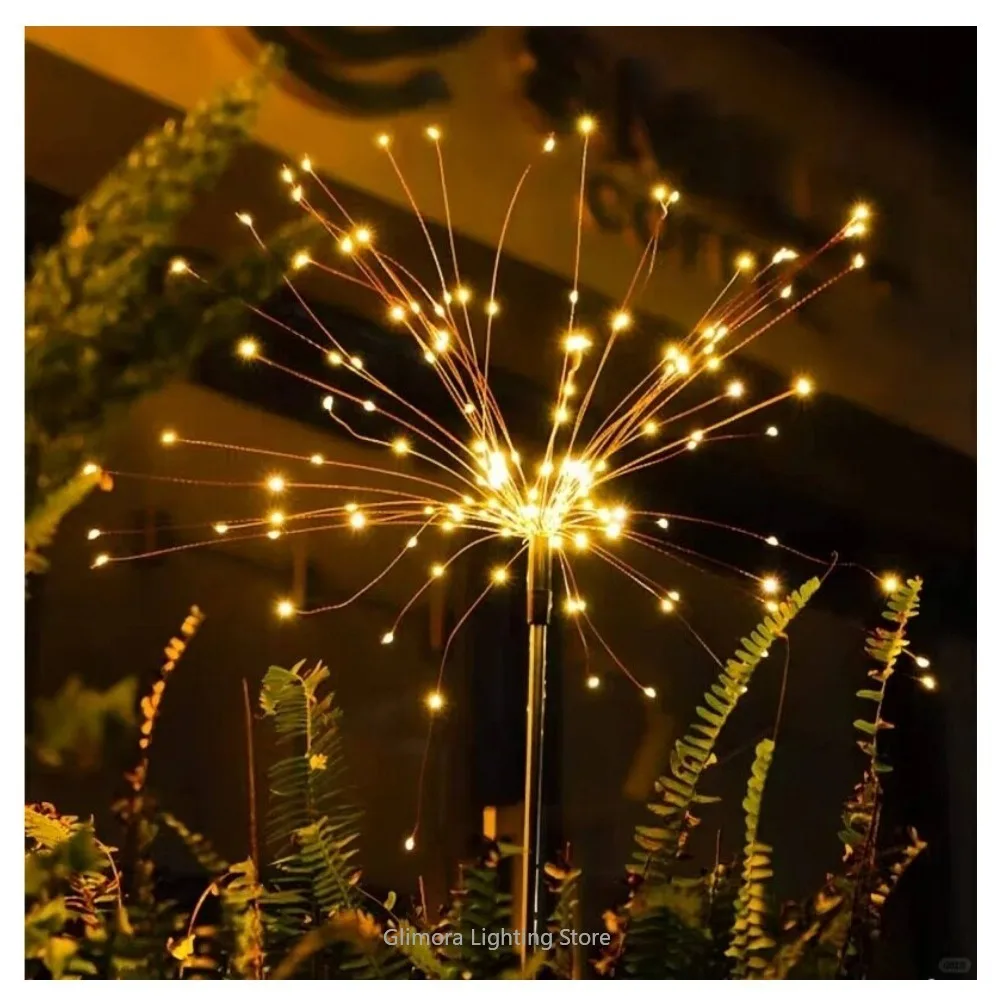 Solar Dandelion Firework Light for Outdoor Garden,Waterproof Landscape Ground Insert Lawn Lamp for Villa Courtyard,Pathway Stake