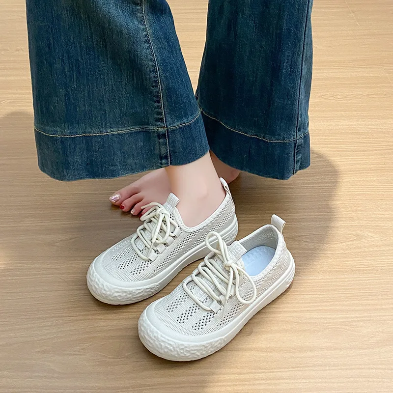 

Summer air mesh shoes brethable sneakers women slip on loafers woman laced up weightlight trainers ladies sports shoes jogging