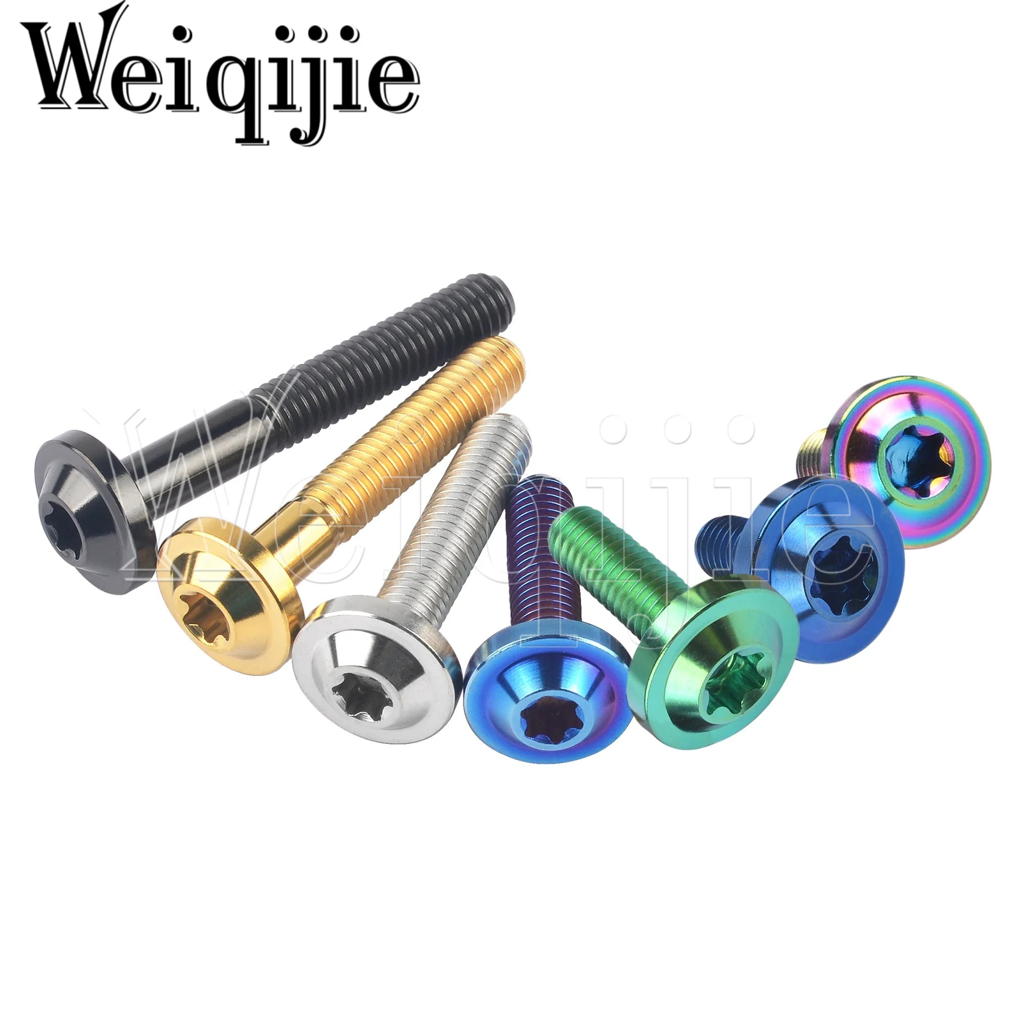 Weiqijie Titanium Bolt M5/M6/M8x10 12 15 20 25 30 35 40 50 60 70mm Torx Head Screw for Bicycle & Motorcycle Assembly Fasteners