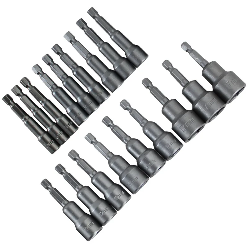 5Pcs/set Hex Socket Screw Sleeve 1/4in 6.35mm Strong Magnetic Hexagonal Driver Adapter Screwdriver Bits Sets Tools