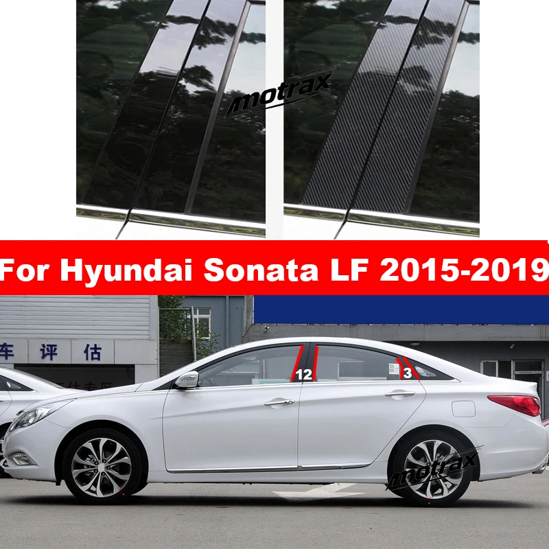 Car Window Stickers for Hyundai Sonata LF 2015 2016 2017 2018 2019 Car Window Trim B C Pillar Anti-scratch Decorative Accessory