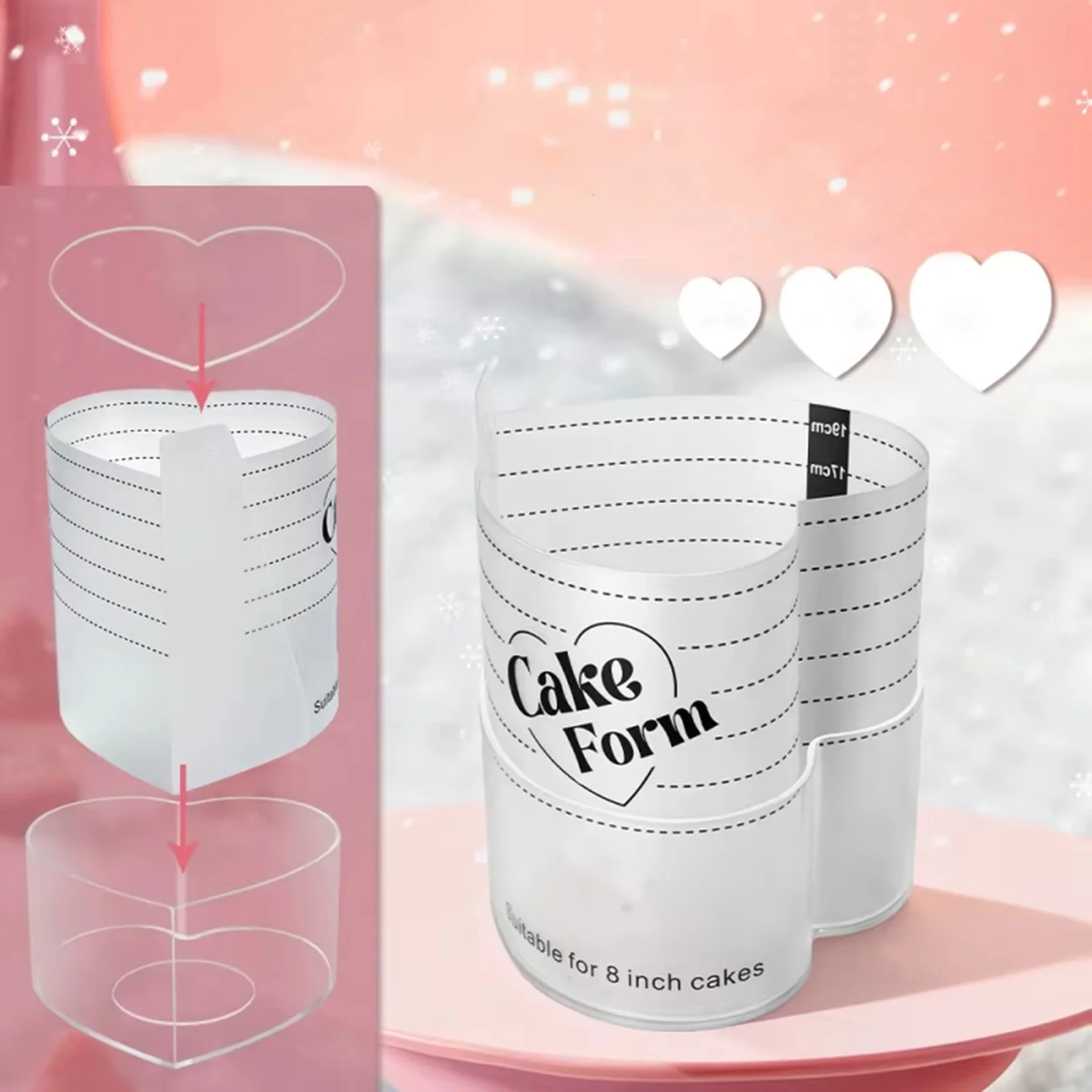 

Heart Shaped Mousse Baking Mould Acrylic Baking Ring Cake Tool for Cooking