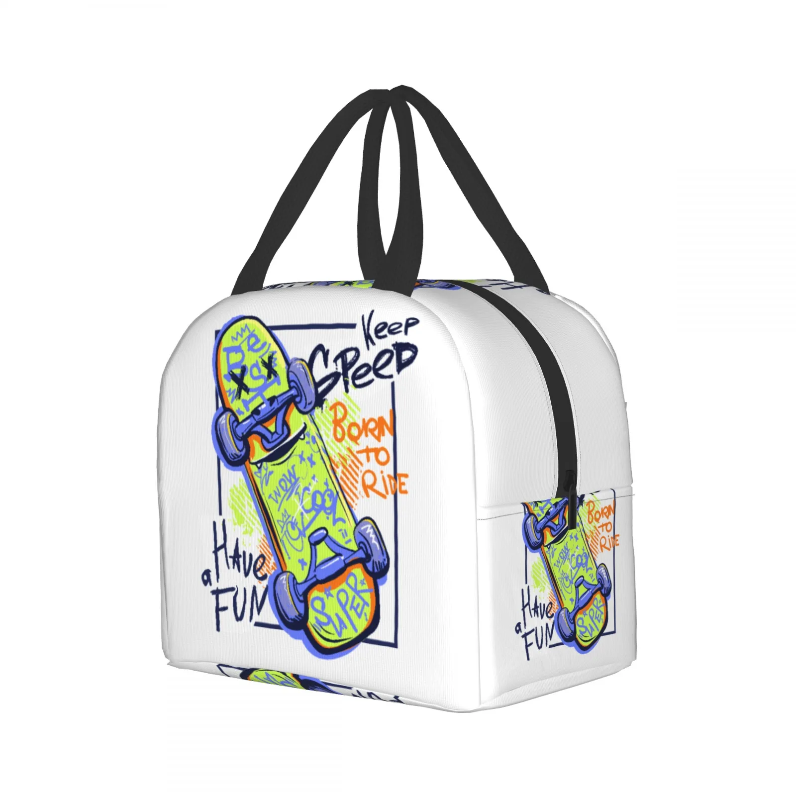 استمتع حقيبة الغداء لوح التزلج للنساء والرجال صناديق الغداء المعزولة الحرارية المبردة للكبار مكتب الأطفال حقيبة كمبيوتر محمول العودة إلى المدرسة