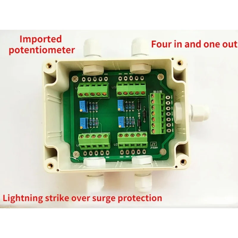 Junction Box/Weighbridge Junction Box/Load Cell Four Inputs One Output 5 Wires 100 Tons Electronic Floor Scale Box