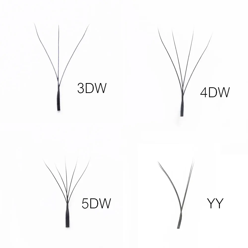 Supmacio W 5D/4D/3D 2D Eyelashes Extensions Premade Volume Easy Fan YY Lash Natural Soft False Eyelash For Custom Logo
