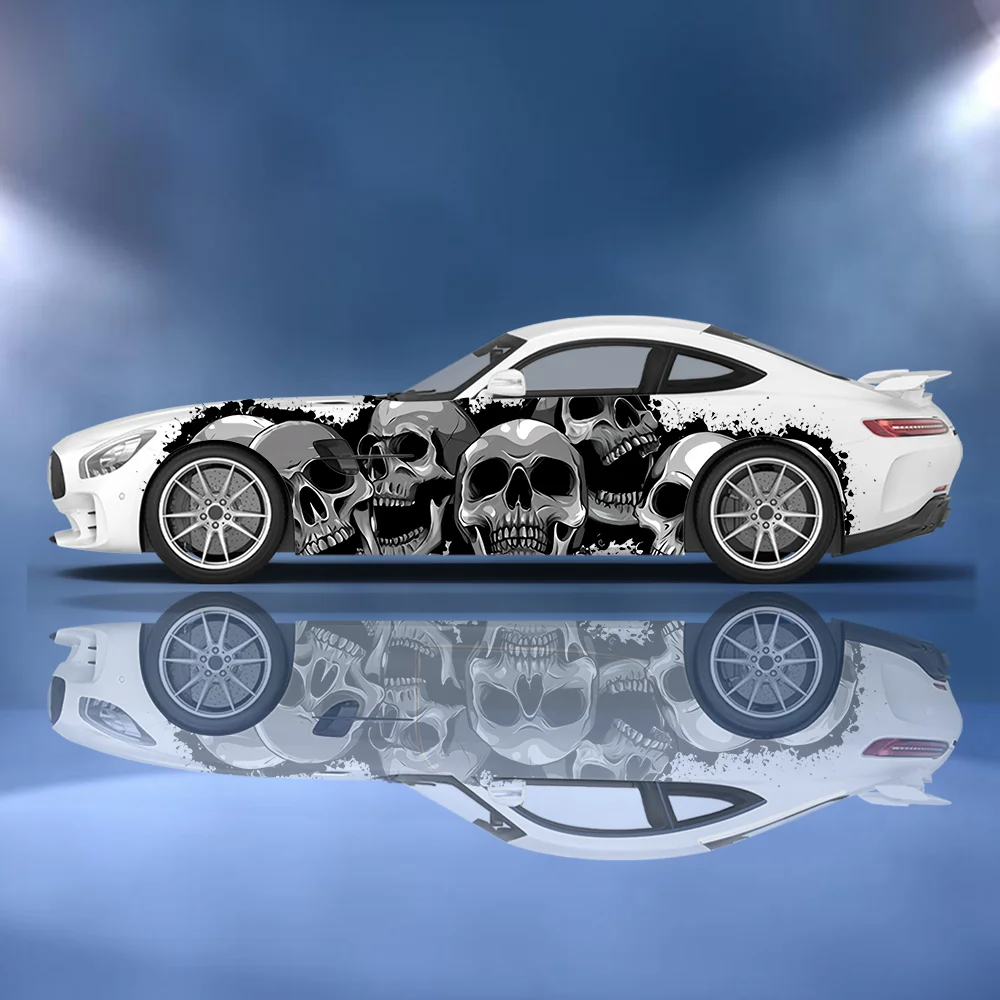 

Skull Head with Splattered Blood Car Side Sticker Vinyl Self-adhesive Paper Motorsport Paint Decal Suitable for Car Truck Suv