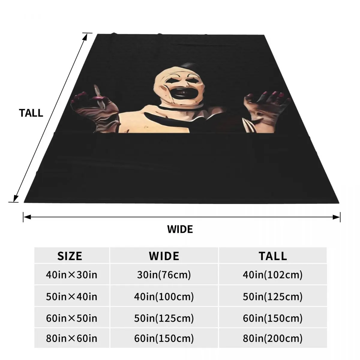 The Terrifier Art The Clown Blanket Super Soft Funny Plush Throw Blanket For Outdoor Camping Flannel Bedspread Bed Cover