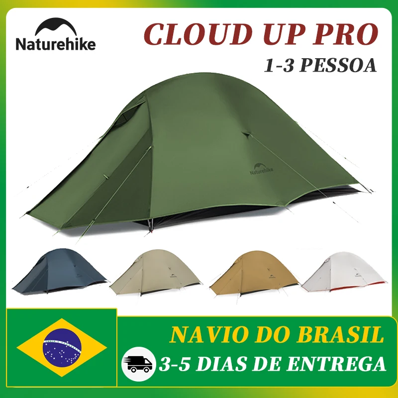 Naturehike barraca de camping 1 2 3 Pessoa Cloud Up barraca de camping a prova dágua Outdoor Ultraleve 20D 210T Nylon Mochila Camping Tendas frete grátis praia tenda dobrável portátil