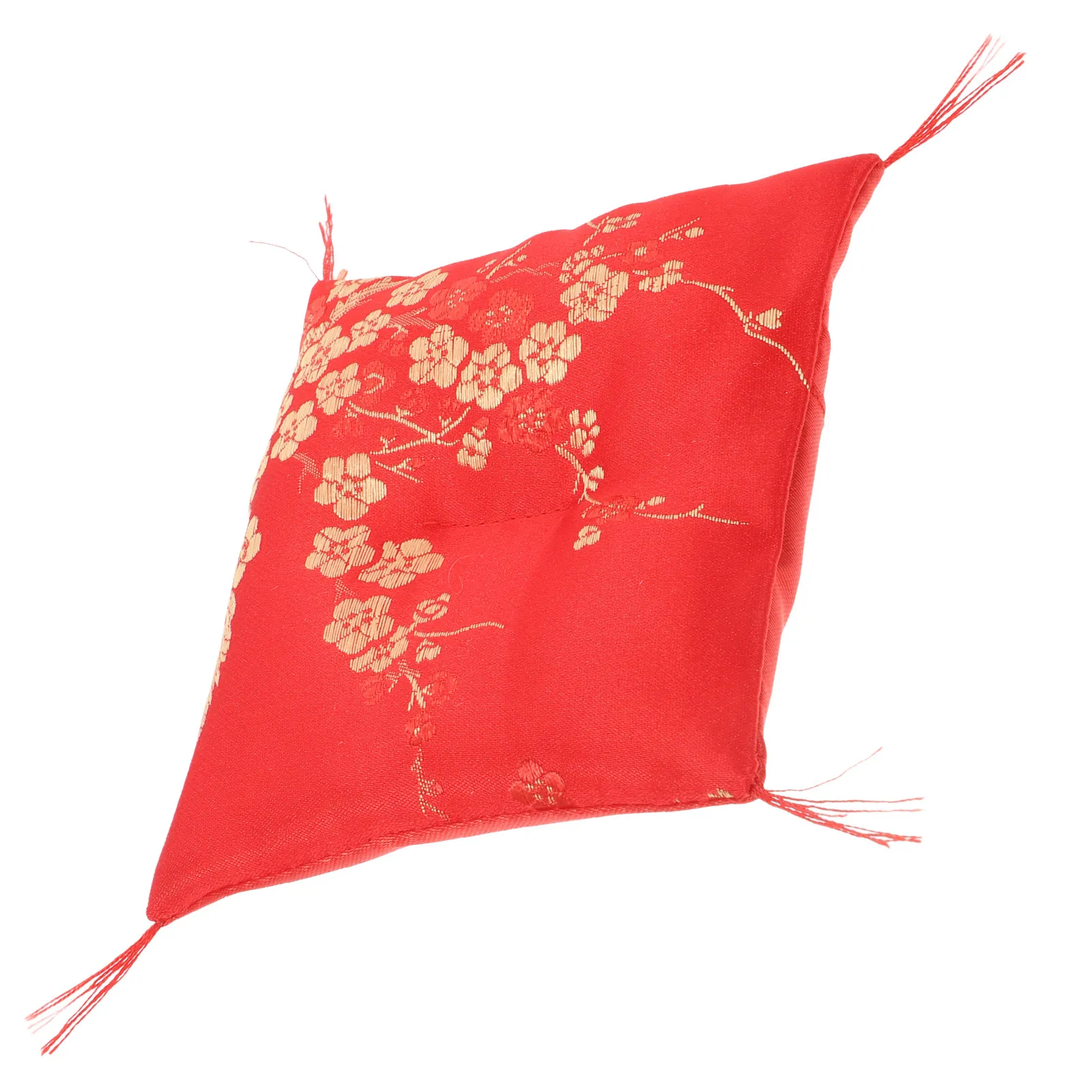Fortune Cat Bottom Cushion Ceramic Soft Cushion Floral Pattern Square Shape Small Base Decorative Pad for Prosperity Cat Display