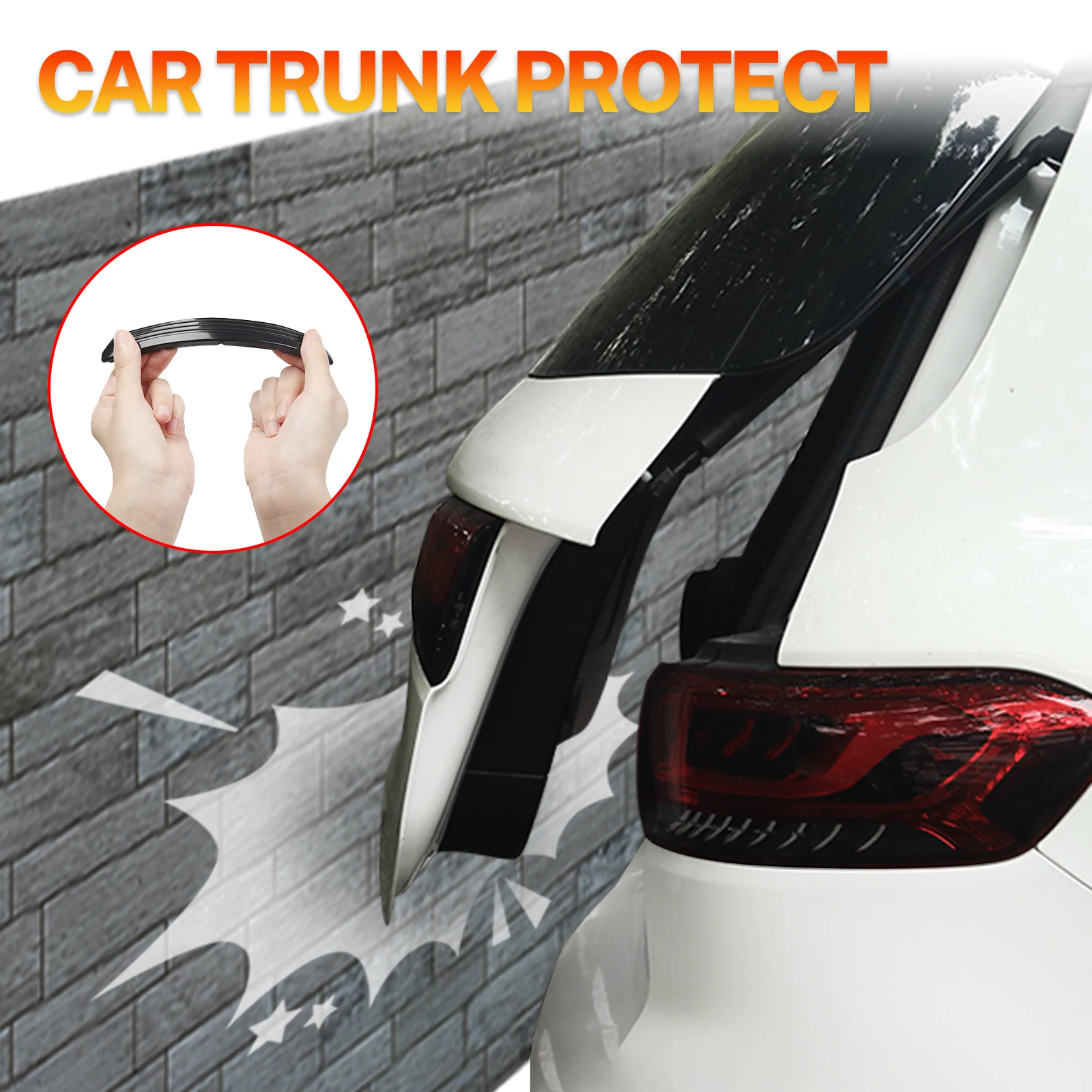 Car Door Rear Back Tailgate Decorate Trim Molding Protect Strip Bumper Anti Collision DIY Protector Strip For Pickup Truck SUV