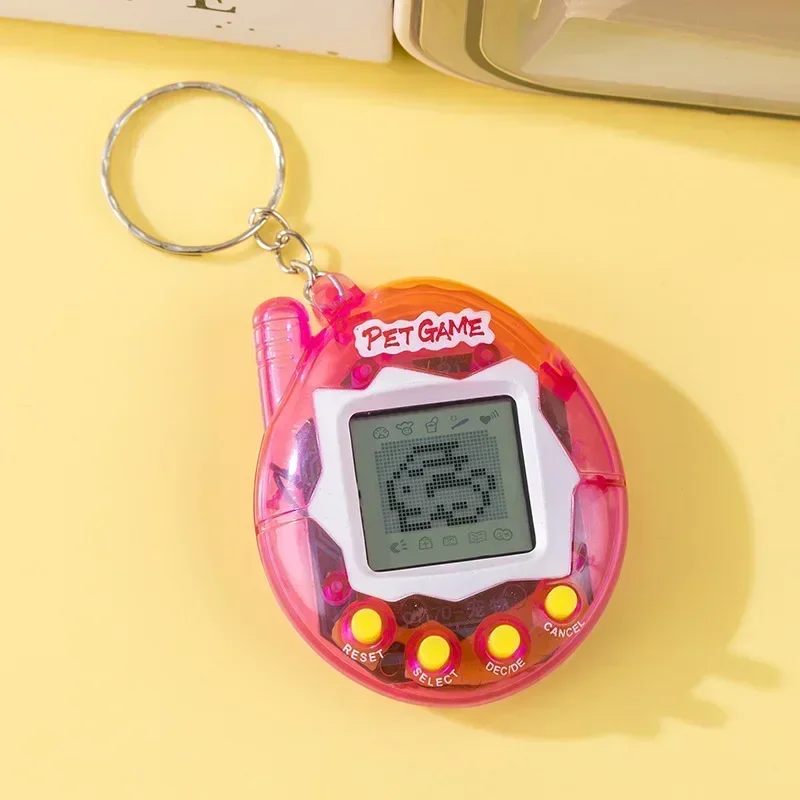 Mini llavero de consola Tamagotchi, juguete en ruso, Original, alemán, español, polaco, animales electrónicos, juego para niños, colgante de píxel