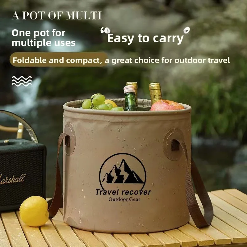 Large Capacity Collapsible Water Bucket Portable Foldable with Carry Handle Essential Camping Gear for Water Storage Transport