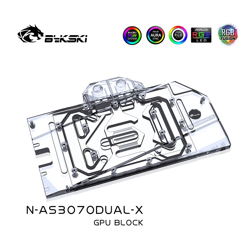 Bykski Water Block Use for ASUS DUAL RTX3070-8G/TUF RTX3070 8G GAMING  GPU Card/Full Cover Copper Radiator Block N-AS3070DUAL-X