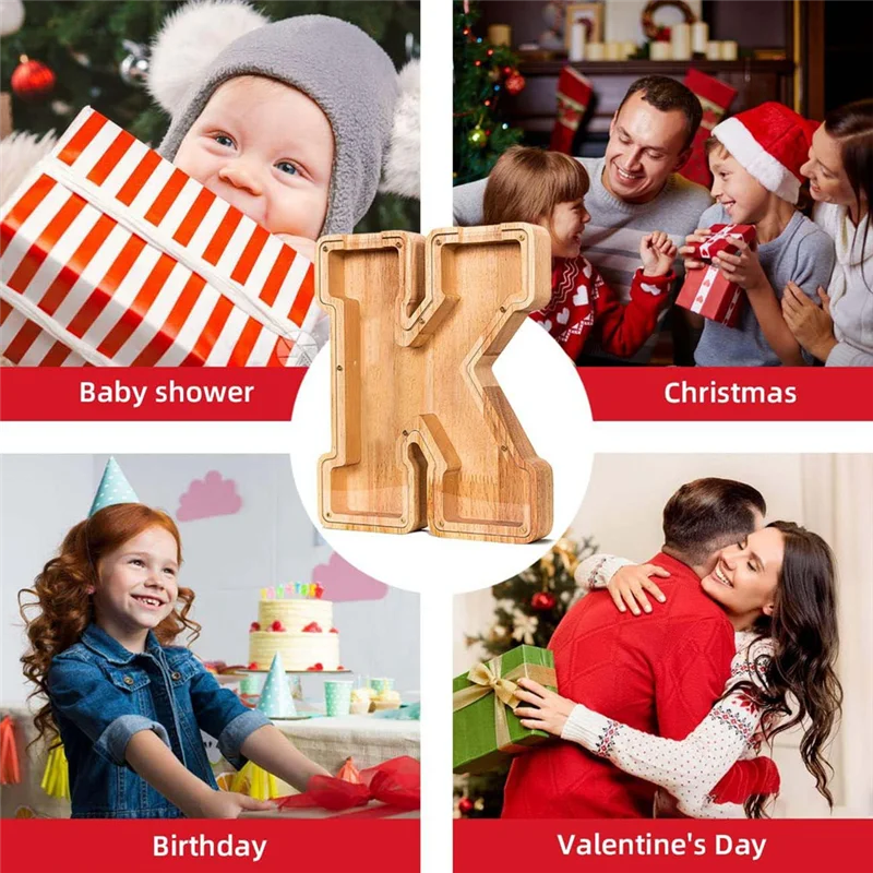 BNVN-9 بوصة خشبية رسالة حصالة على شكل حيوان حصالة للبنين بنات طفل عملة البنك النقدية التوقف صندوق هدية عيد ميلاد للأطفال (أ)