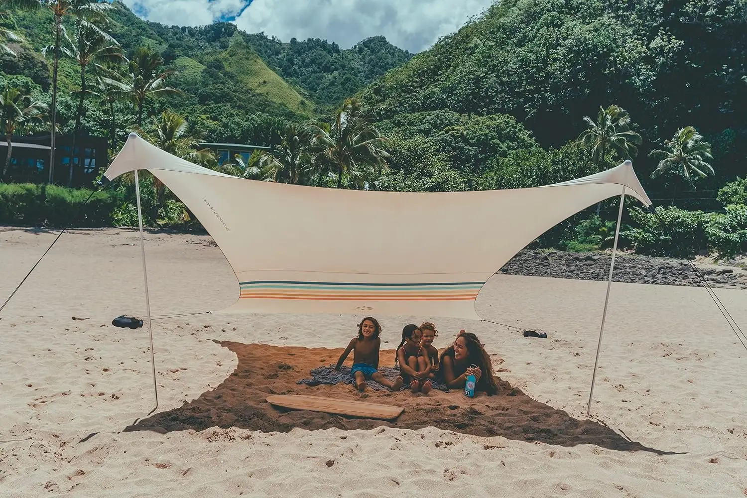 Portable Beach Tent Sun Shelter with Sand Anchor - Lightweight Shade Canopy - Easy Setup - UPF 50+ - 7x7ft Rainbow