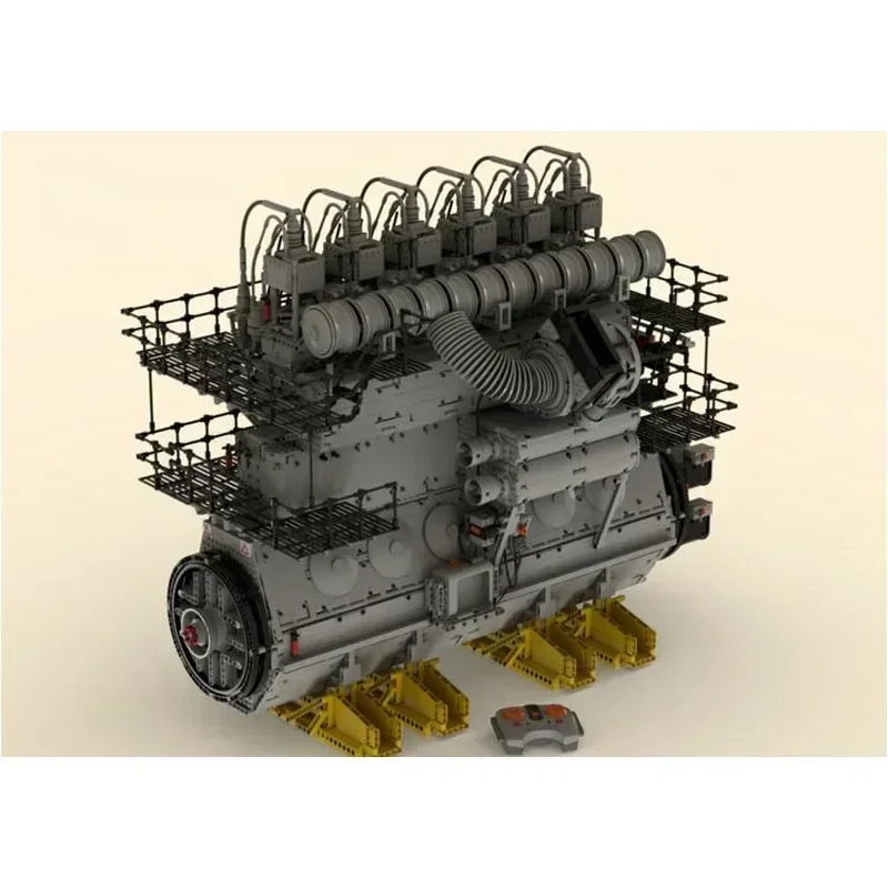 MOC-141278-Stroke Marine Diesel Infrared VersionEngine Assemble Patchwork Building Blocks Model • 10737 Parts Giant Engine