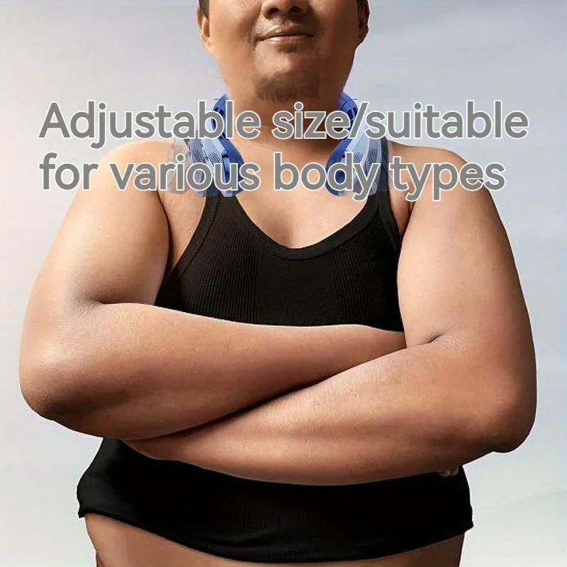 Ventola da collo portatile con impostazioni di velocità 100 regolabili, USB ricaricabile, ricarica rapida di tipo C, dispositivo di raffreddamento indossabile per lo sport,