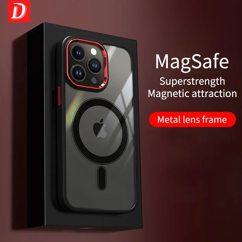 Luxury Clear HD Magsafe Phone Case For iPhone 16 15 14 13 12 11 Pro Max Lens Protect Magnetic Wireless Charging Shockproof Cover