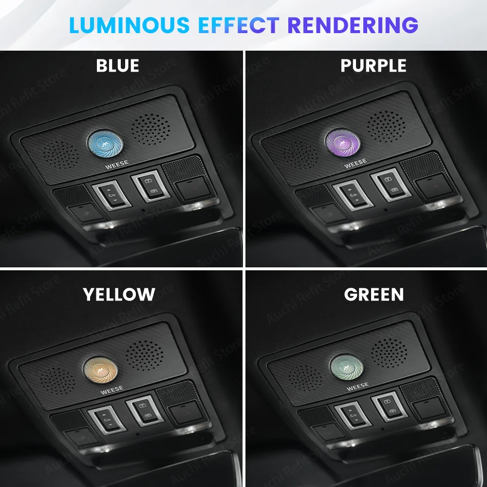 WEESE Dry Carbon Fiber 10 Color RGB Car Roof Speaker For Land Rover Defender 90 110 130 Indoor Horn Decorative Light Refit Parts