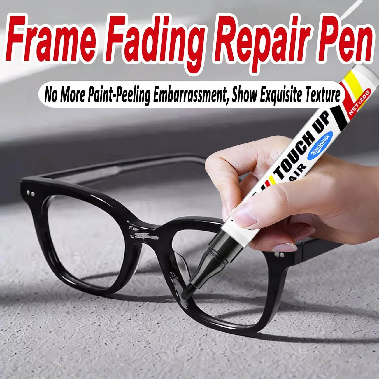 Matte Black Eyeglass Frame Touch Up Paint Pen, Nano-Adhesive Formula for Scratch & Chip Repair,Glass Repair Kit for Old Frames