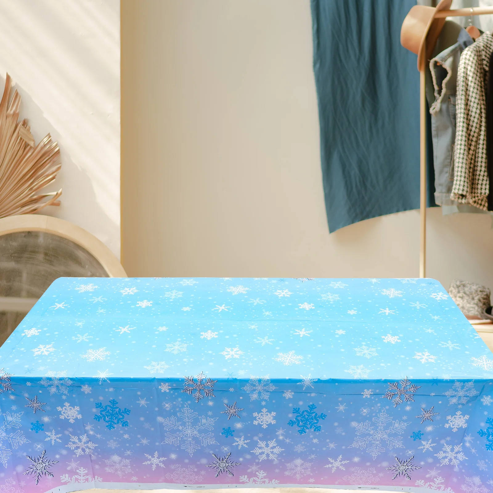 

3Pcs Cartoon Snowflake Tablecloth Chic Print Design for Holiday Party Birthday Celebration Festive Table Decoration Accessories