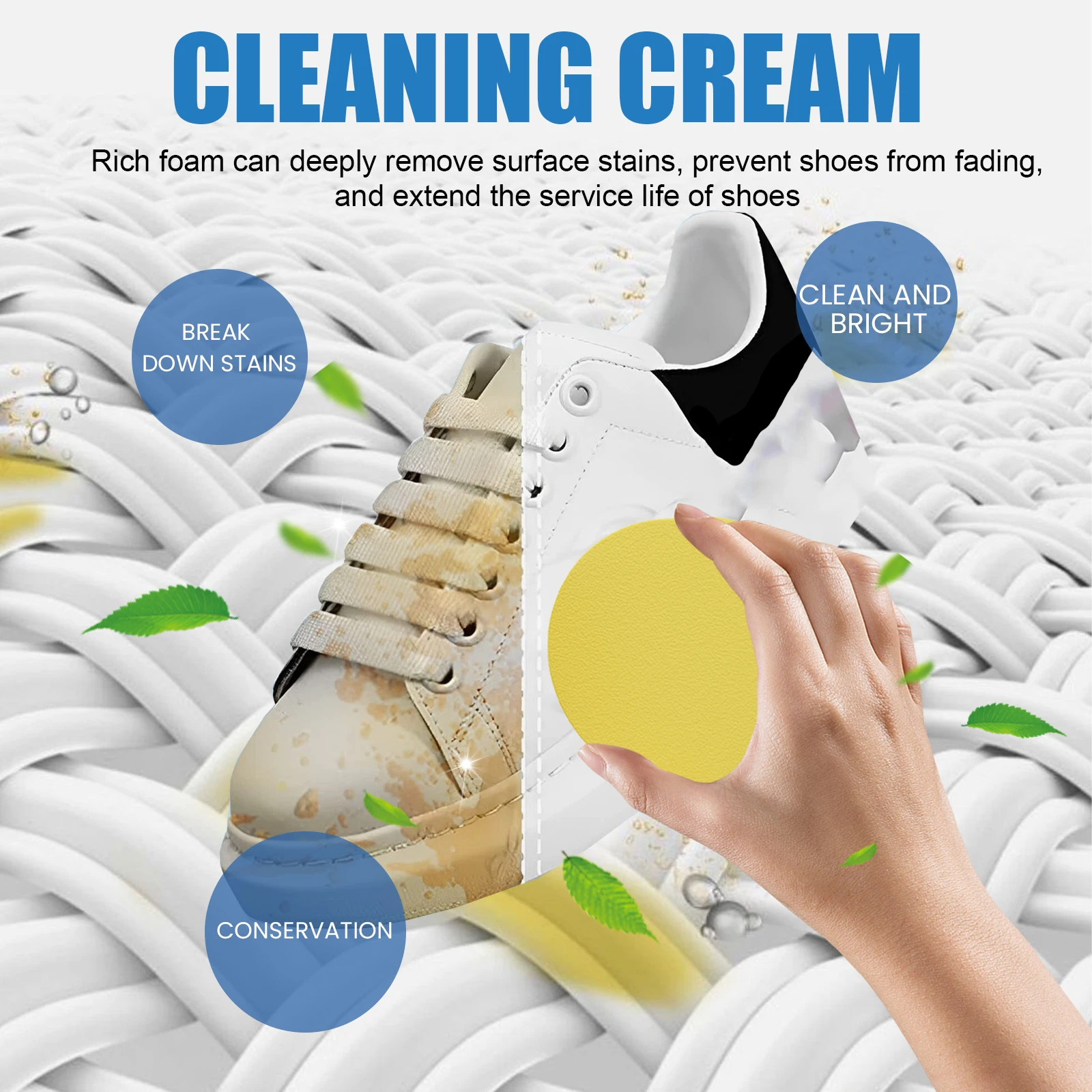Multi-purpose Shoe Cleaning Cream Remove Yellow Edge Gentle Stain Removal Brightening Powerful Decontamination Sneaker Cleaner - view 3