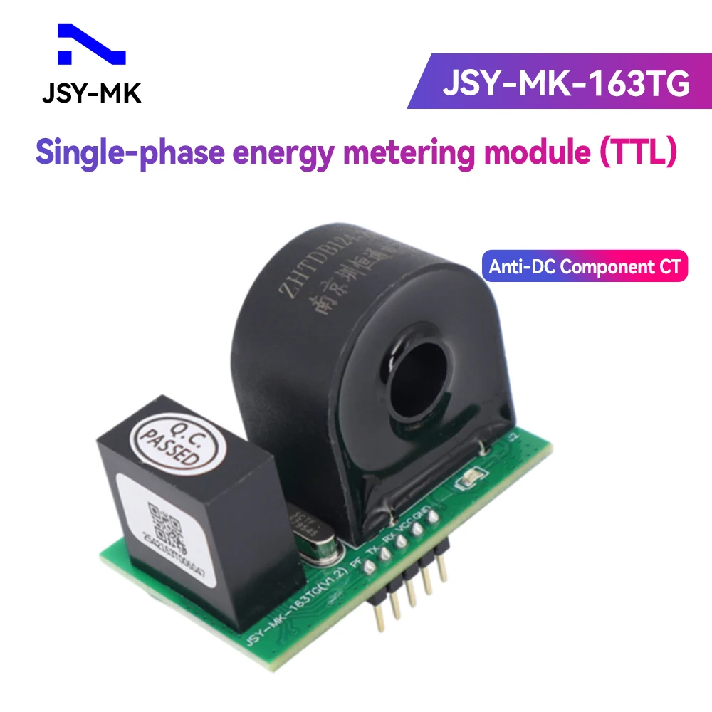 JSY-MK-163TG 50A TTL Modbus-RTU Bi-directional Single Phase Energy Metering Module With Anti-DC Component CT ±1% Accuracy