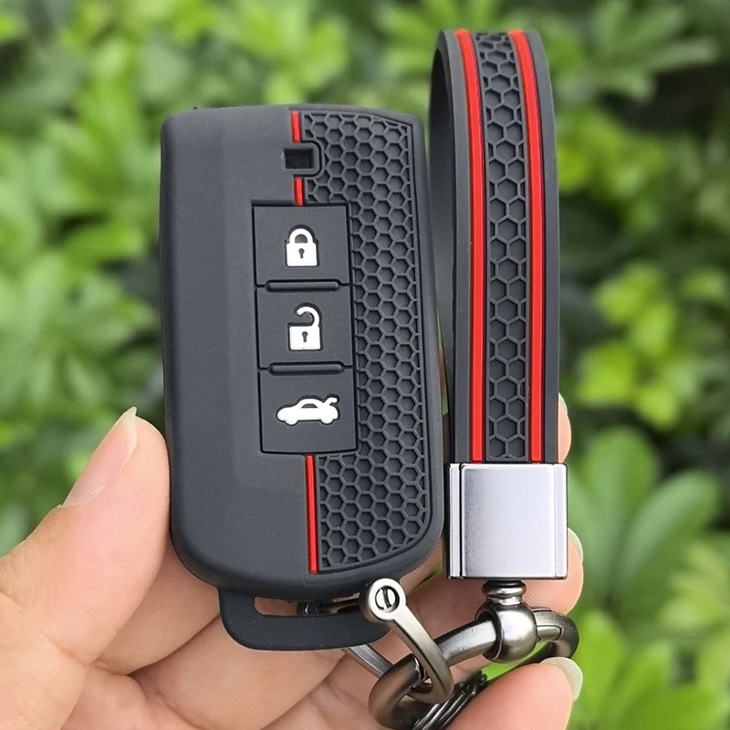 Auto-Schlüsselhülle aus Silikon für Mitsubishi Outlander Pajero Lancer EX Evolution X Ralliart Asx L200 Triton Colt