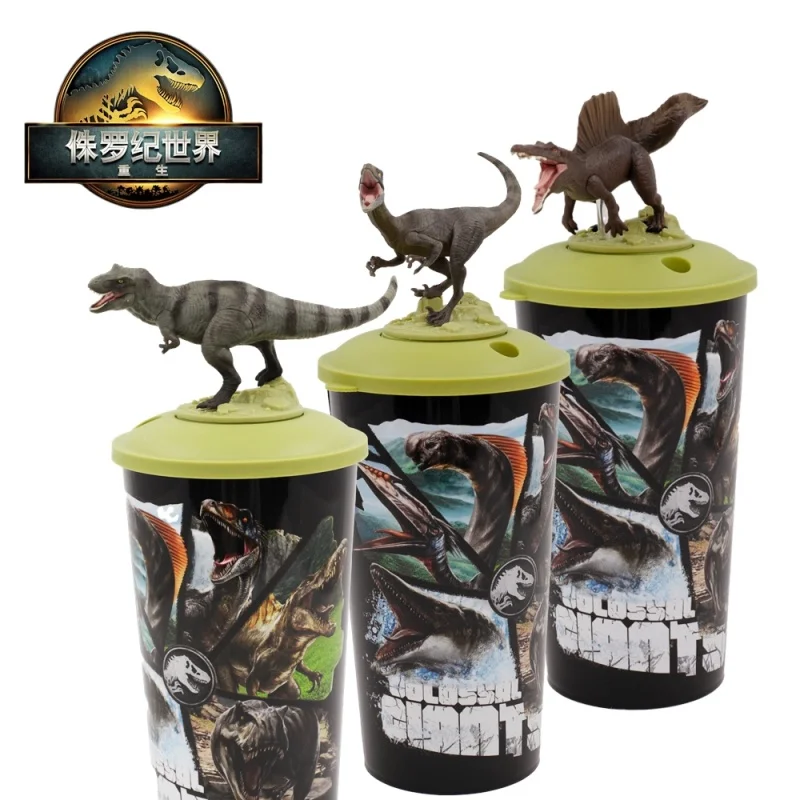 

In Stock 22oz 100% Genuine Official Jurassic World Movie Peripherals Straw Dinosaur-Shaped Cups Collectible Souvenirs Fan Gifts
