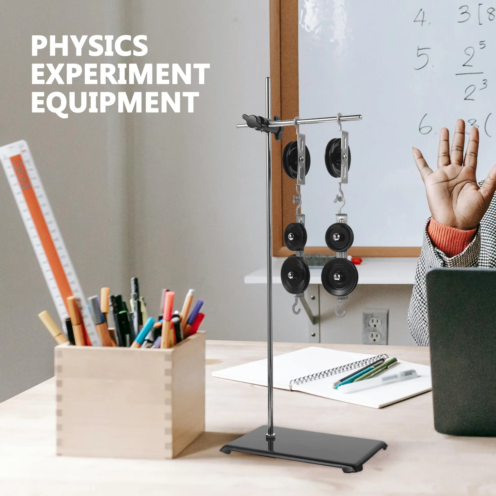 1Set Mechanics Experiment Pulley Block Set Physics Teaching Tools Stable Base Stand for Force Gauge School Science Experimental