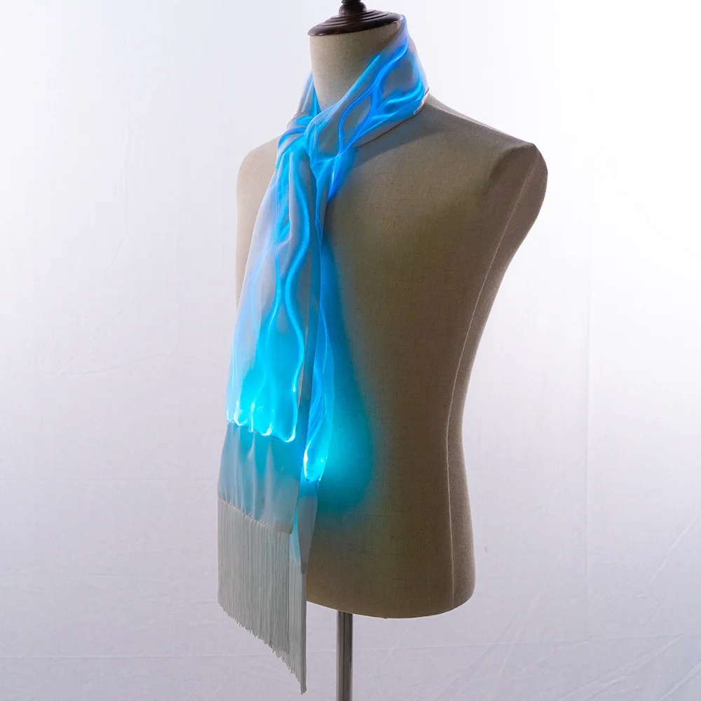 

LED Scarf Women Luxury Party Luminous Light Gogo Dancer Costume Nightclub Accessories Tron Dance Wear Fancy Birthday Gift