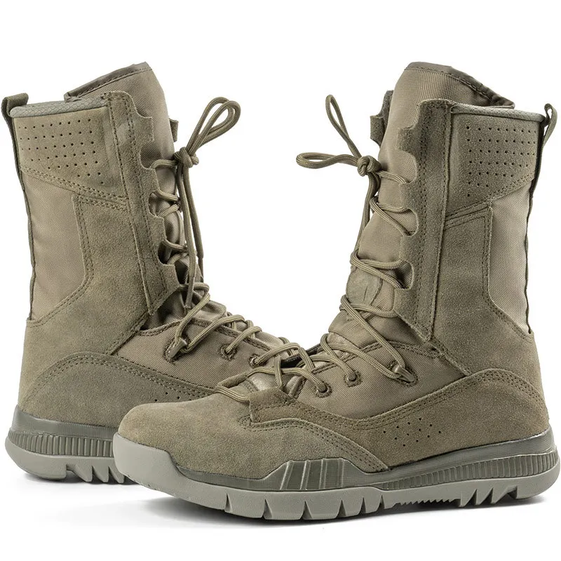 2024 New High Top Combat Boots Green Desert Brown Boot Lightweight Training Boots Hiking Boots Man Tactical Boots