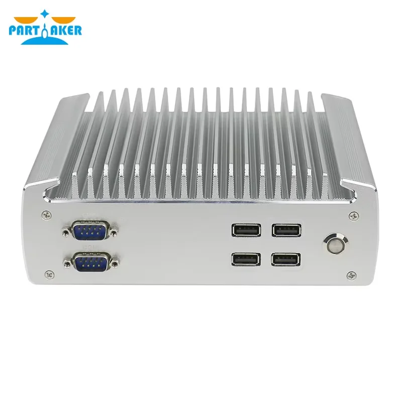 Partaker Fanless Industrial Mini PC Intel Celeron J1900 Quad Core Dual Lan Linux Micro Computer Support RS232 RS485 COM HDMI VGA