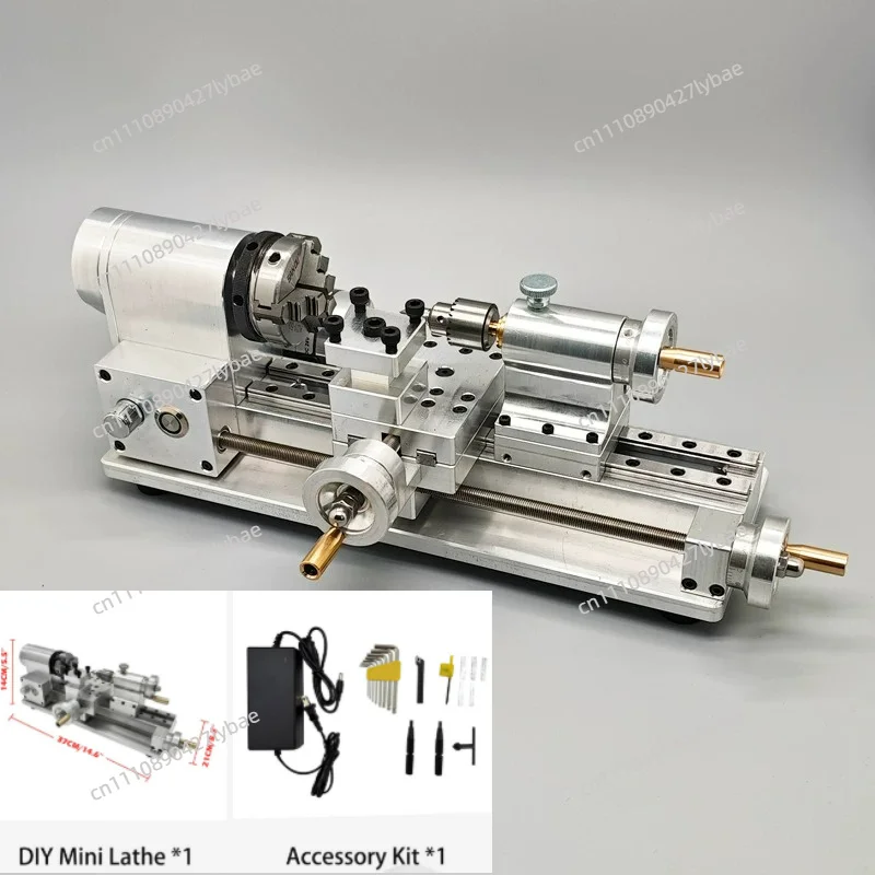 110V-220V DIY Mini Lathe Multi Functional Home Woodworking Homemade Small Lathe Portable Desktop Micro Lathe 100-2500r/min