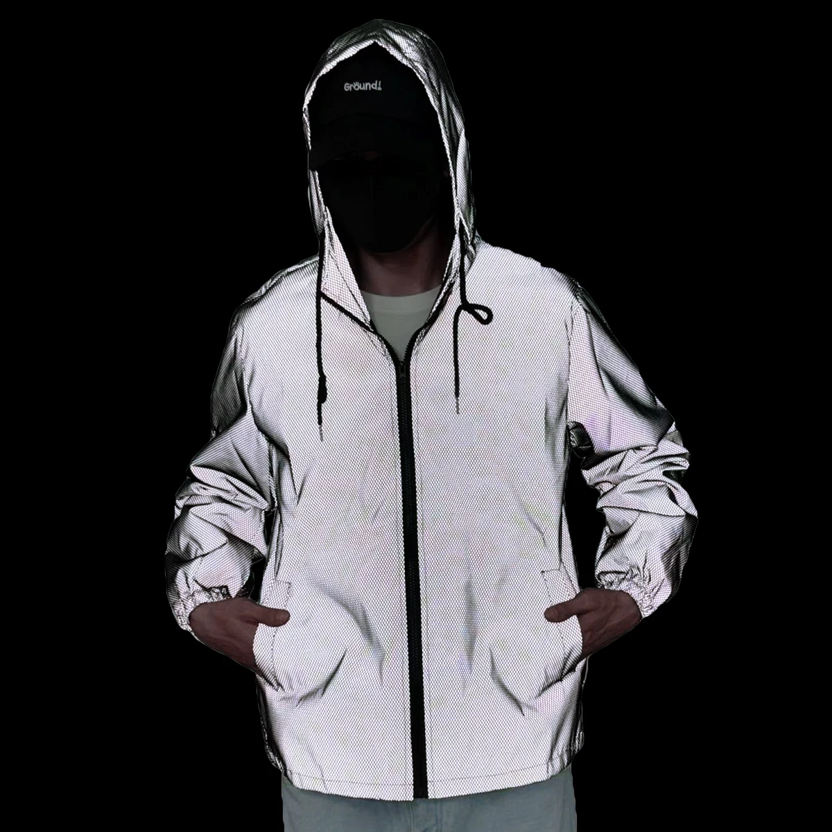 

Клетчатая ночная светоотражающая куртка в горошек, мужская модная уличная одежда, осенняя уличная езда, бег, ветрозащитные свободные пальто с капюшоном