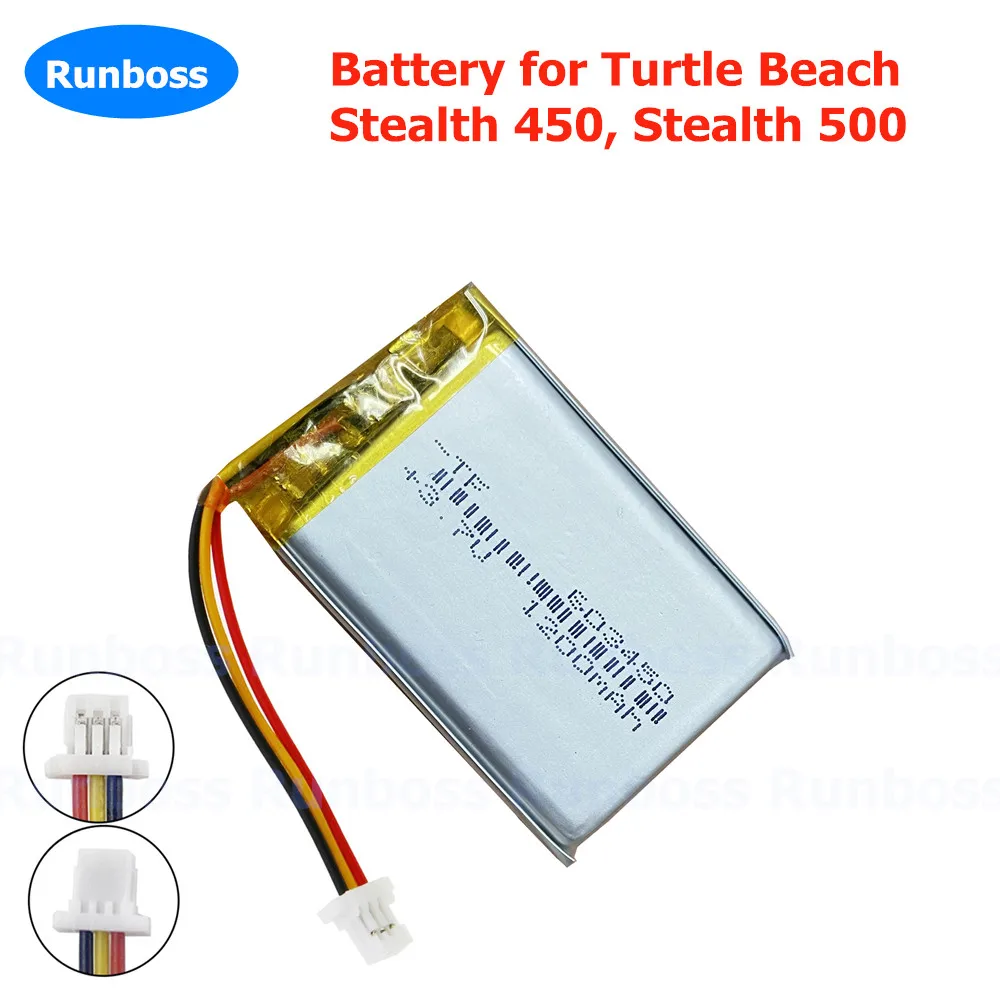 

New 3.7V 1200mAh Li-Ploymer Battery FT603048P for Turtle Beach Stealth 450, Stealth 500 with 3-wire Plug